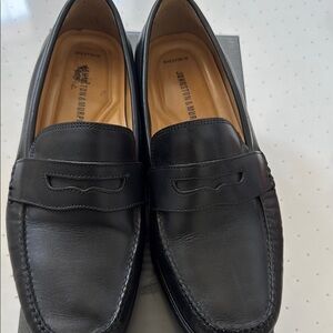 Johnston & Murphy Black Leather Slip-On Loafers